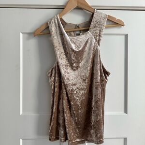 NWT Porridge Crushed Velvet Sleeveless Top